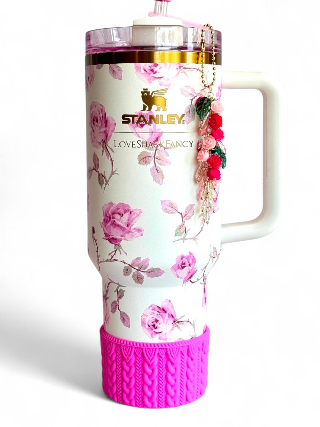 Winter Pink Macrame Silicone Tumbler Boot | Fits 20-40oz Tumblers 