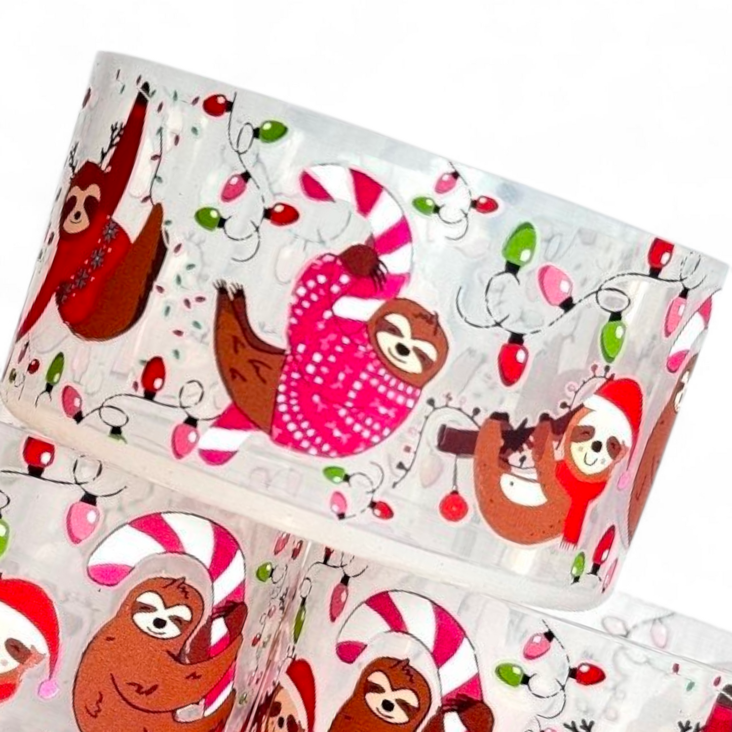 Merry Christmas Sloth Silicone Tumbler Boot