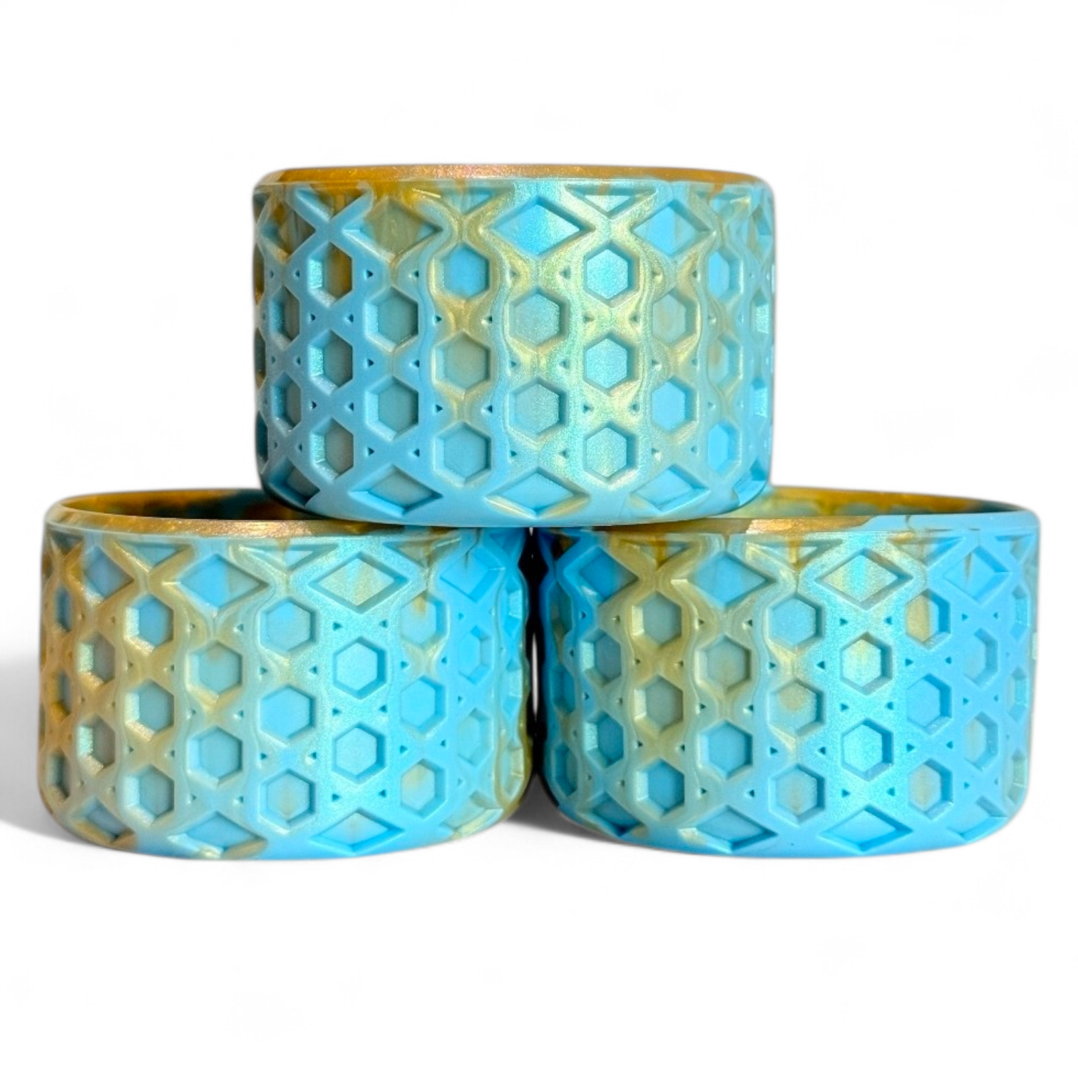 Messi Blue Shimmer Waffle Silicone Tumbler Boot | Fits 20-40oz Tumblers 
