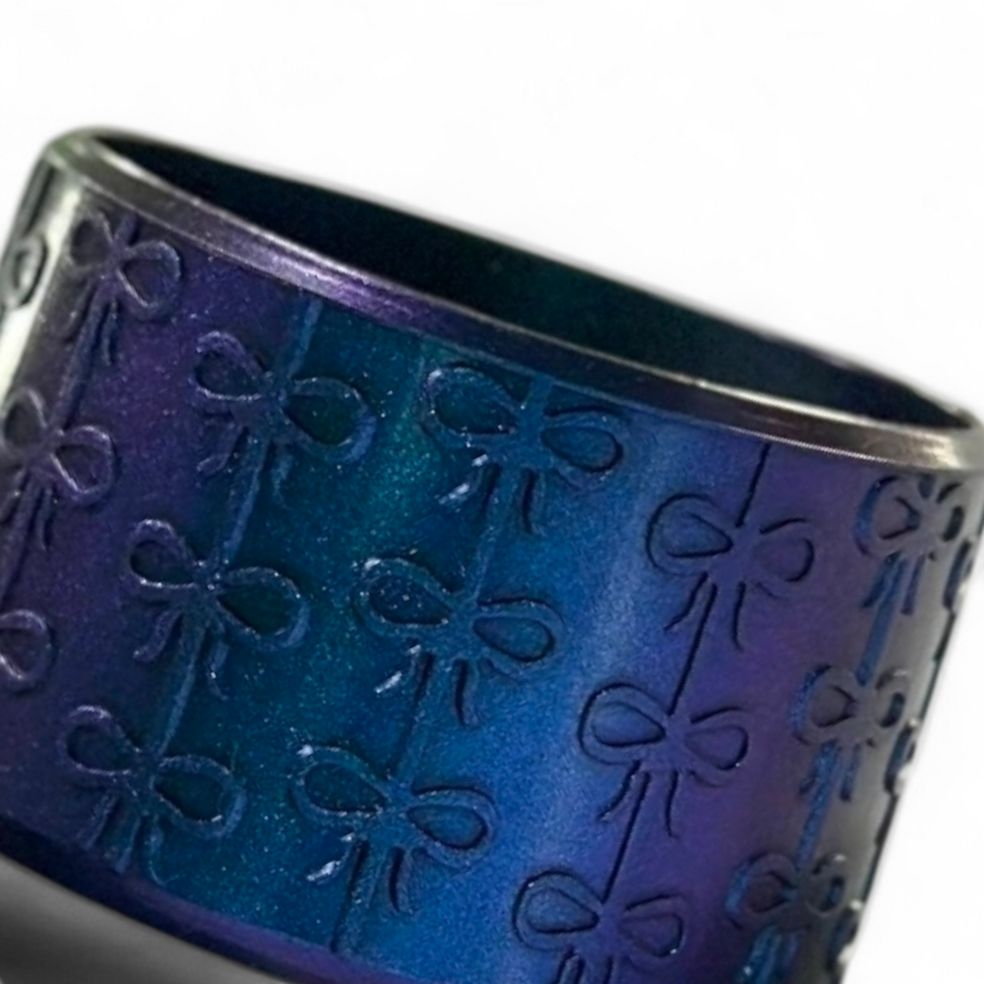 Metallic Blue Shimmer Coquette Bows Silicone Tumbler Boot | Cup Sleeve 