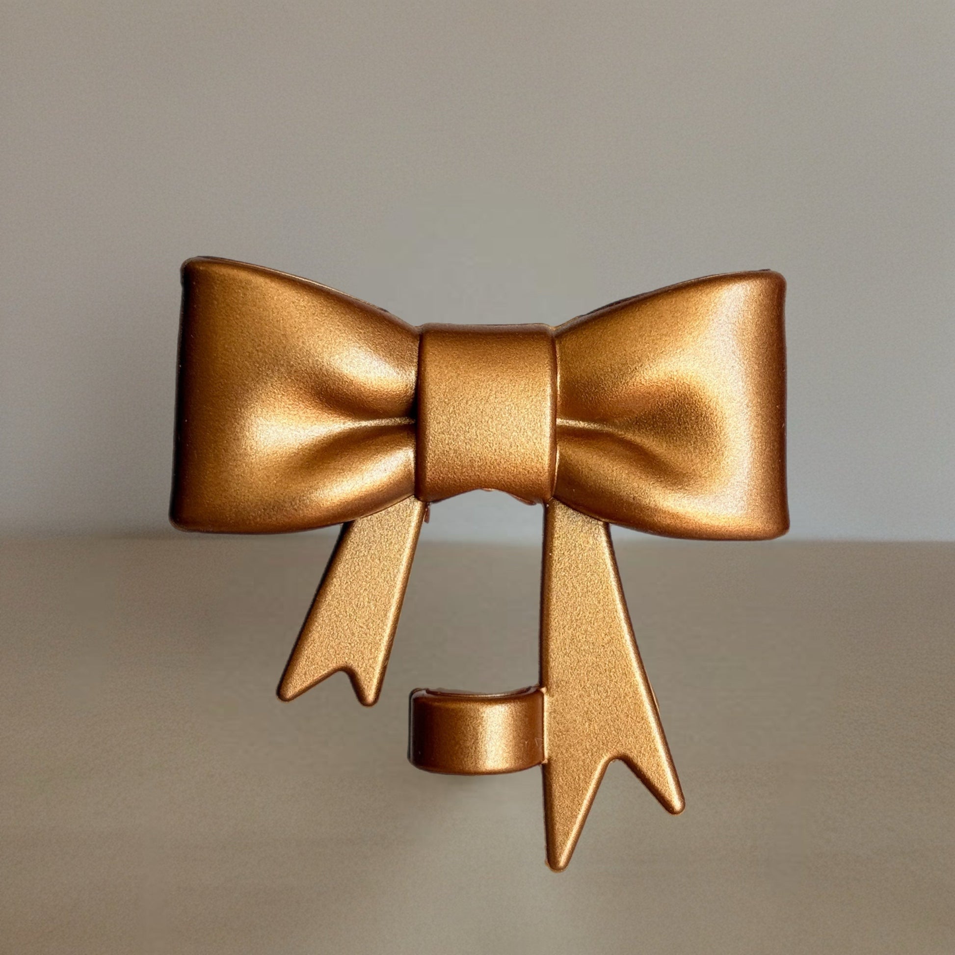 Metallic Copper 3D Bow Silicone Straw Topper | Fits 10mm Straws