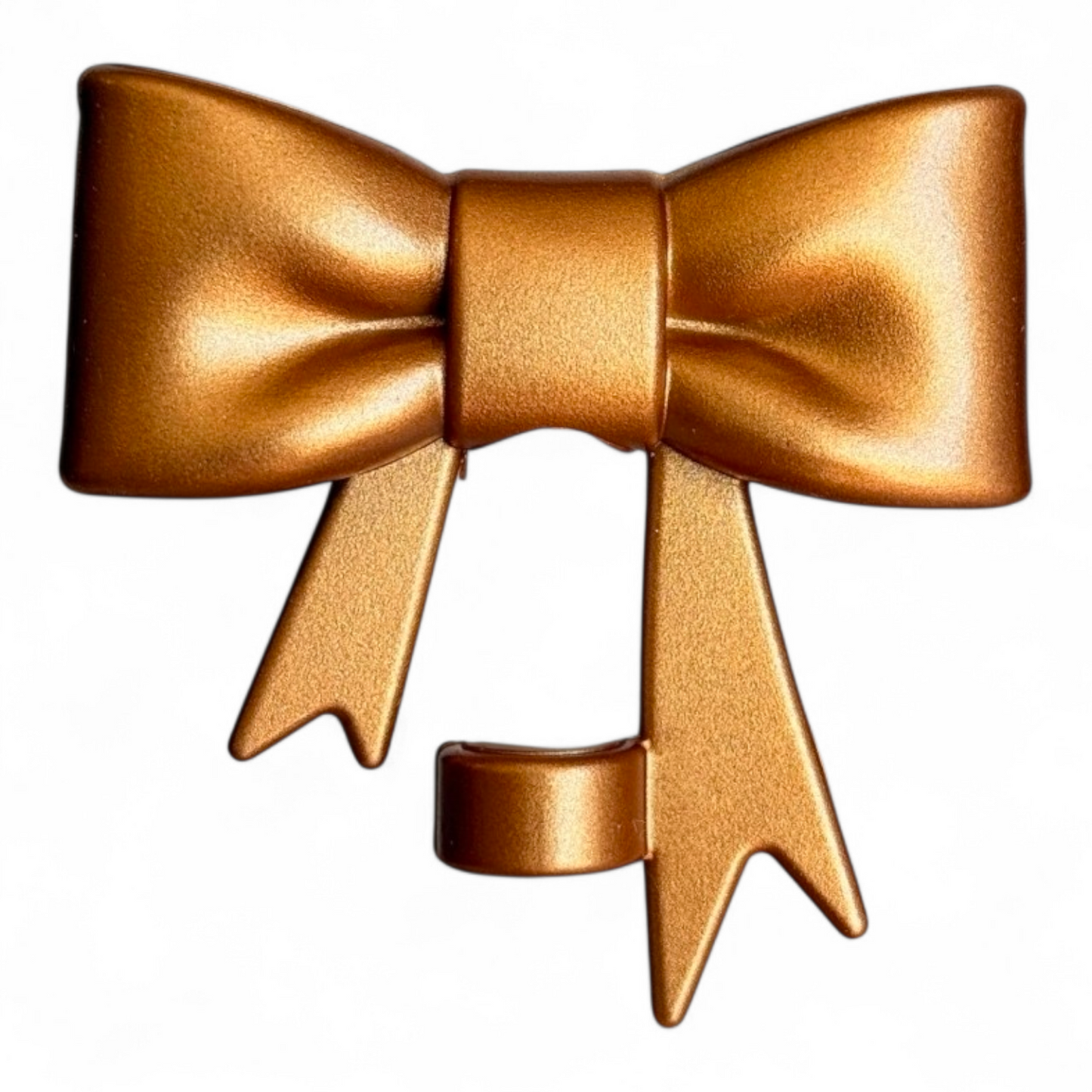 Metallic Copper 3D Bow Silicone Straw Topper | Fits 10mm Straws