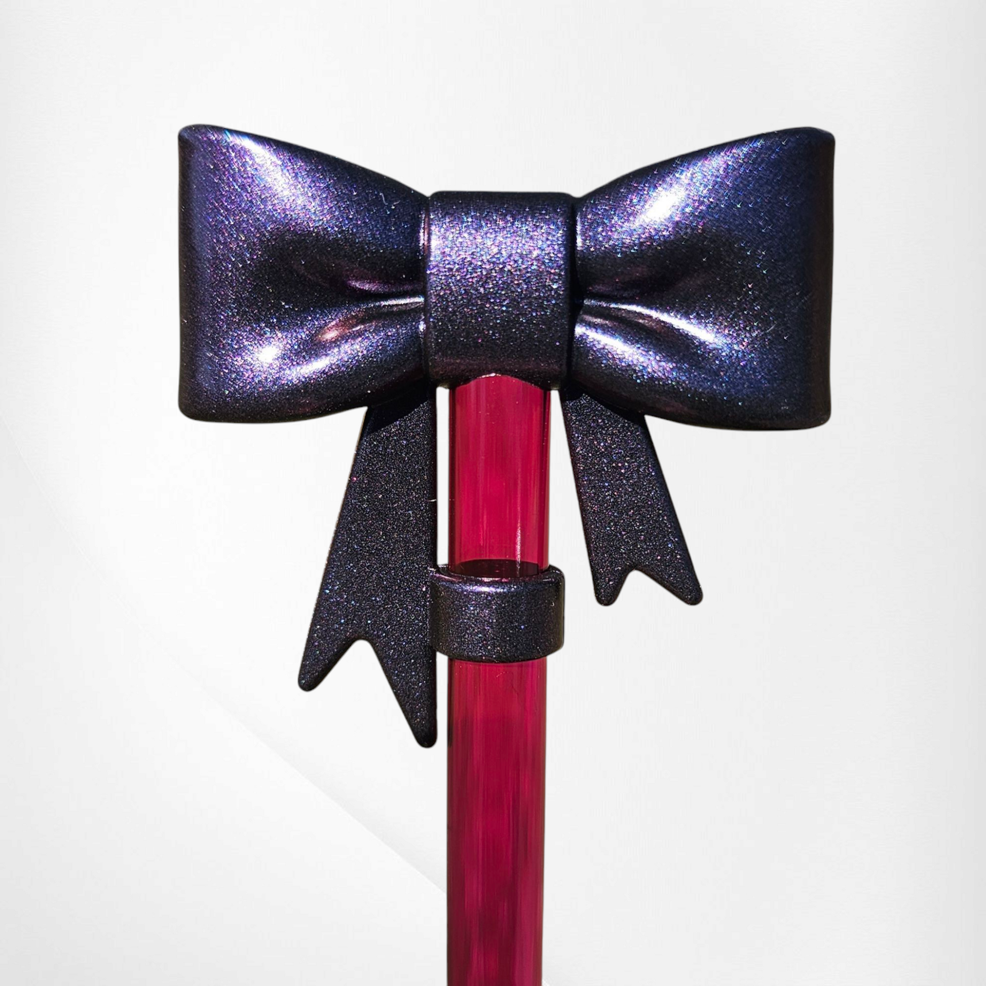 Chameleon Shimmer Purple  | Chroma Purple 3D Silicone Coquette Ribbon Bow Straw Topper  - Straw Cover by Southern Creative Glamour 