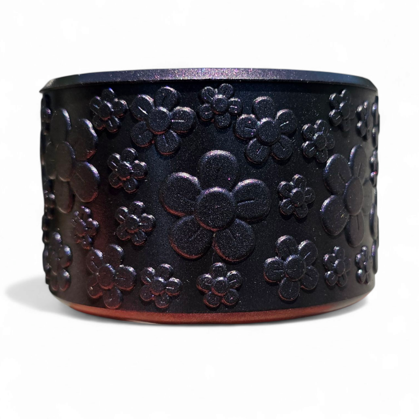 Metallic Purple Shimmer Flower Silicone Tumbler Boot | Tumbler Sleeve by Southern Creative Glamour 