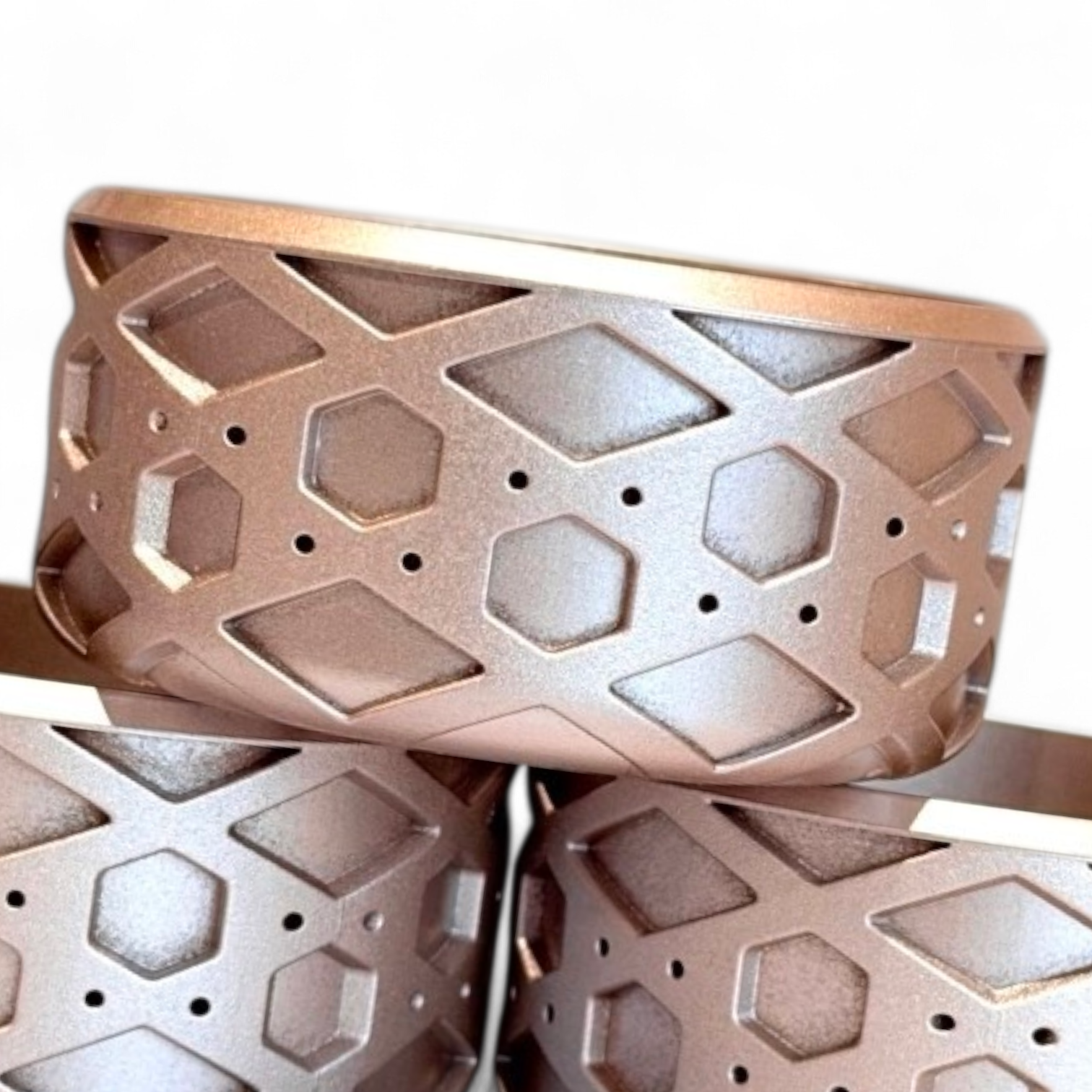 Metallic Rose Gold Shimmer 2.75" Shorty Waffle Silicone Tumbler Boot | Fits 14oz-40oz Tumblers
