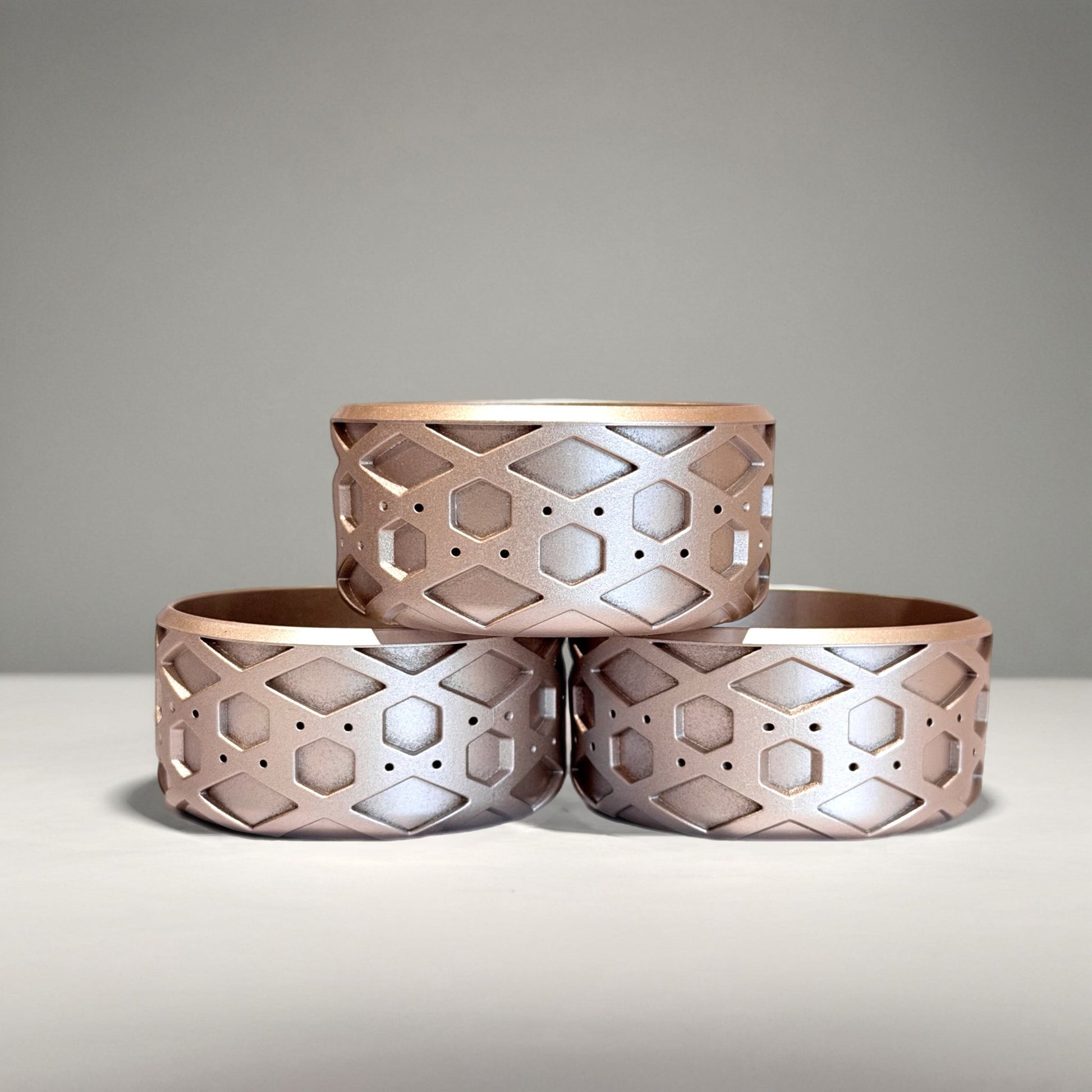 Metallic Rose Gold Shimmer 2.75" Shorty Waffle Silicone Tumbler Boot | Fits 14oz-40oz Tumblers