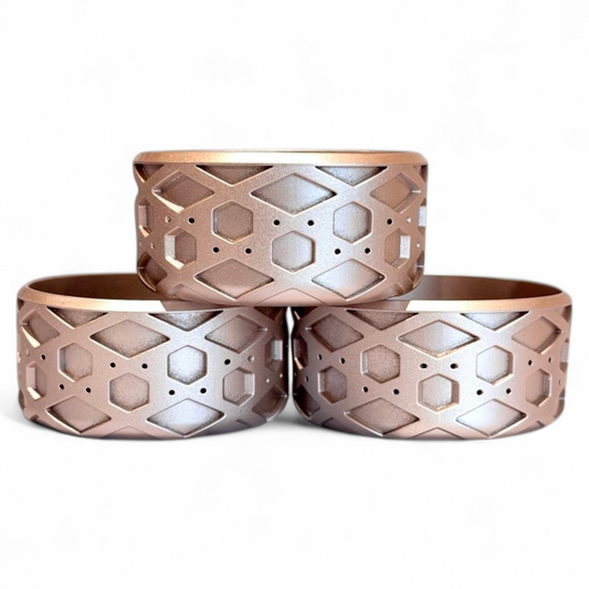 Metallic Rose Gold Shimmer 2.75" Shorty Waffle Silicone Tumbler Boot | Fits 14oz-40oz Tumblers