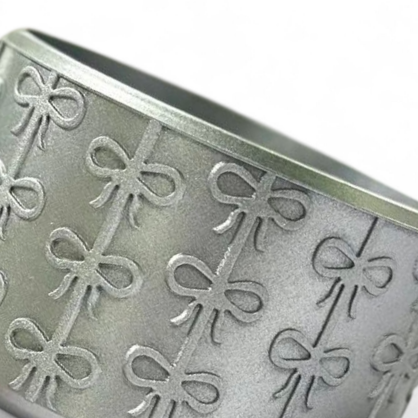 Metallic Silver Shimmer Coquette Bow Silicone Tumbler Boot  | Tumbler Sleeve 