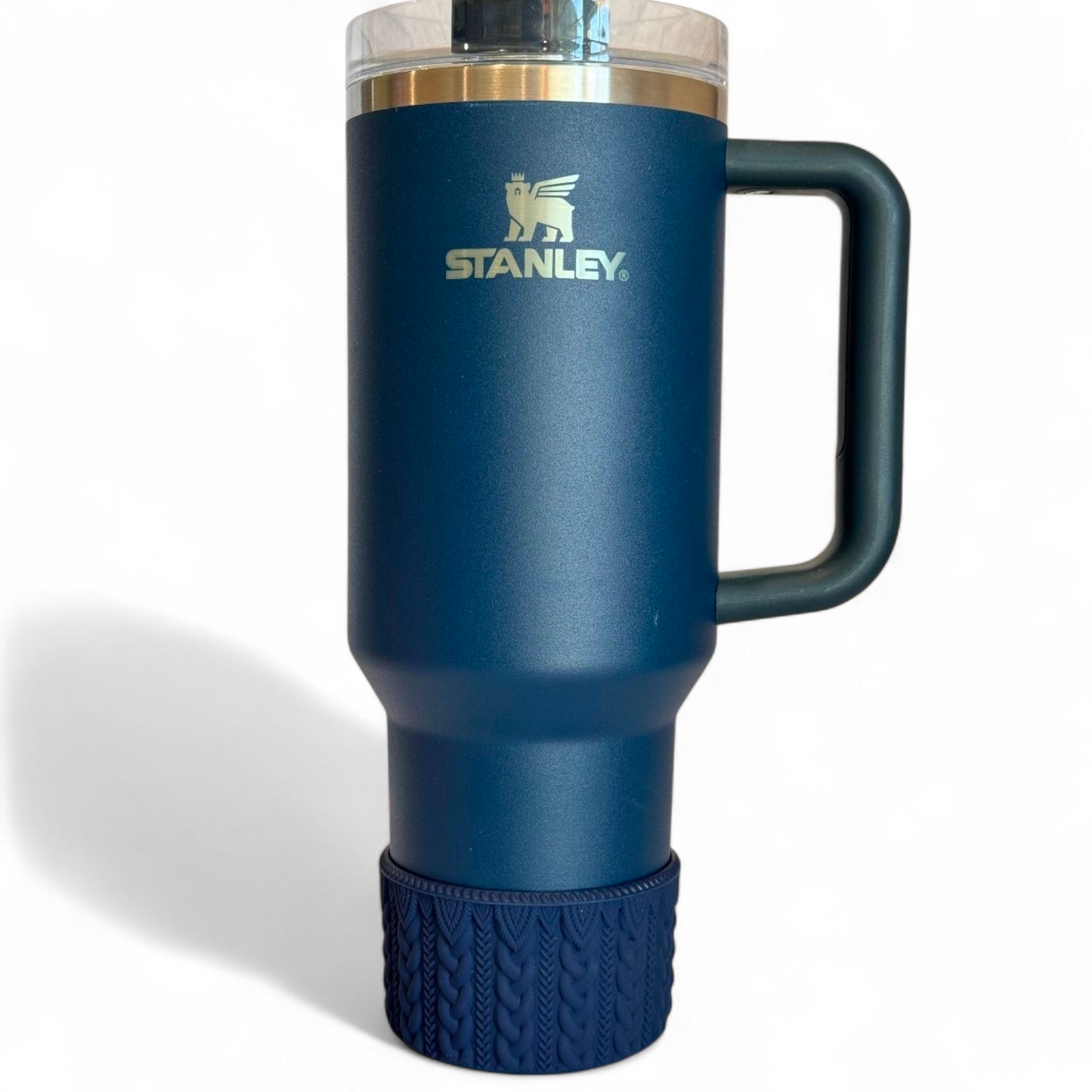 Navy Macrame Silicone Tumbler Boot