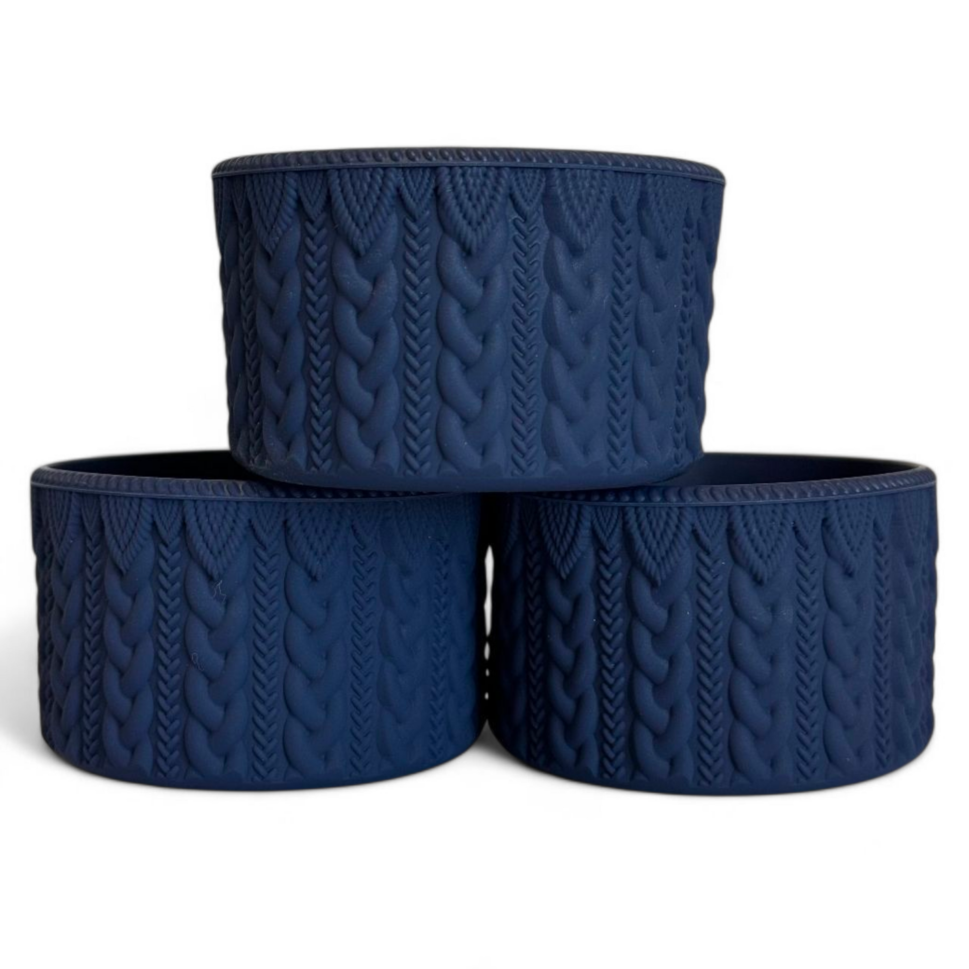 Navy Macrame Silicone Tumbler Boot