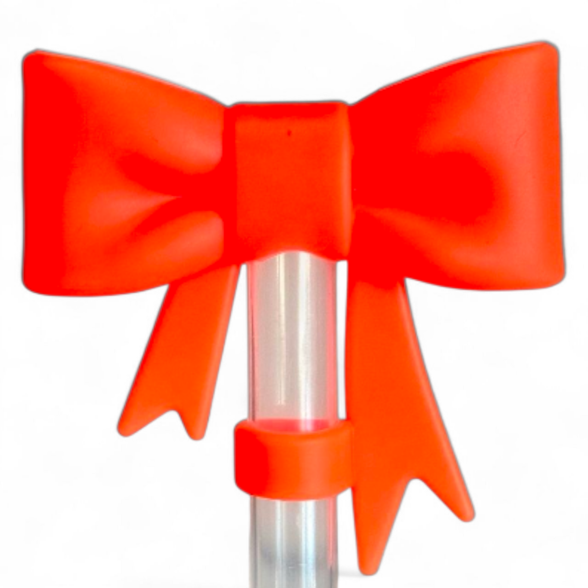 Neon Orange 3D Bow Straw Topper