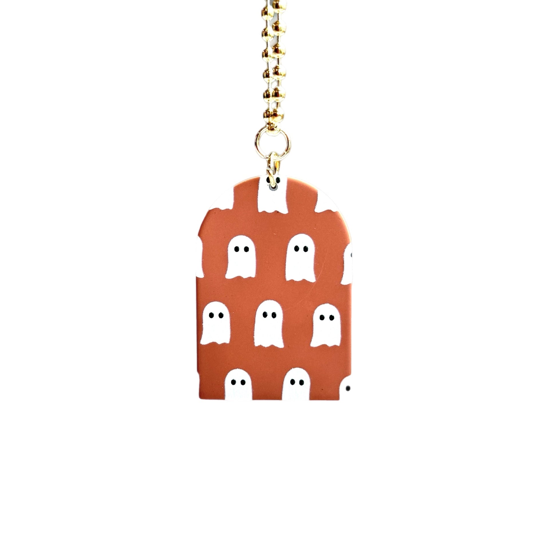 Orange & White LITTLE GHOSTS Charm - Tumbler Handle Charm