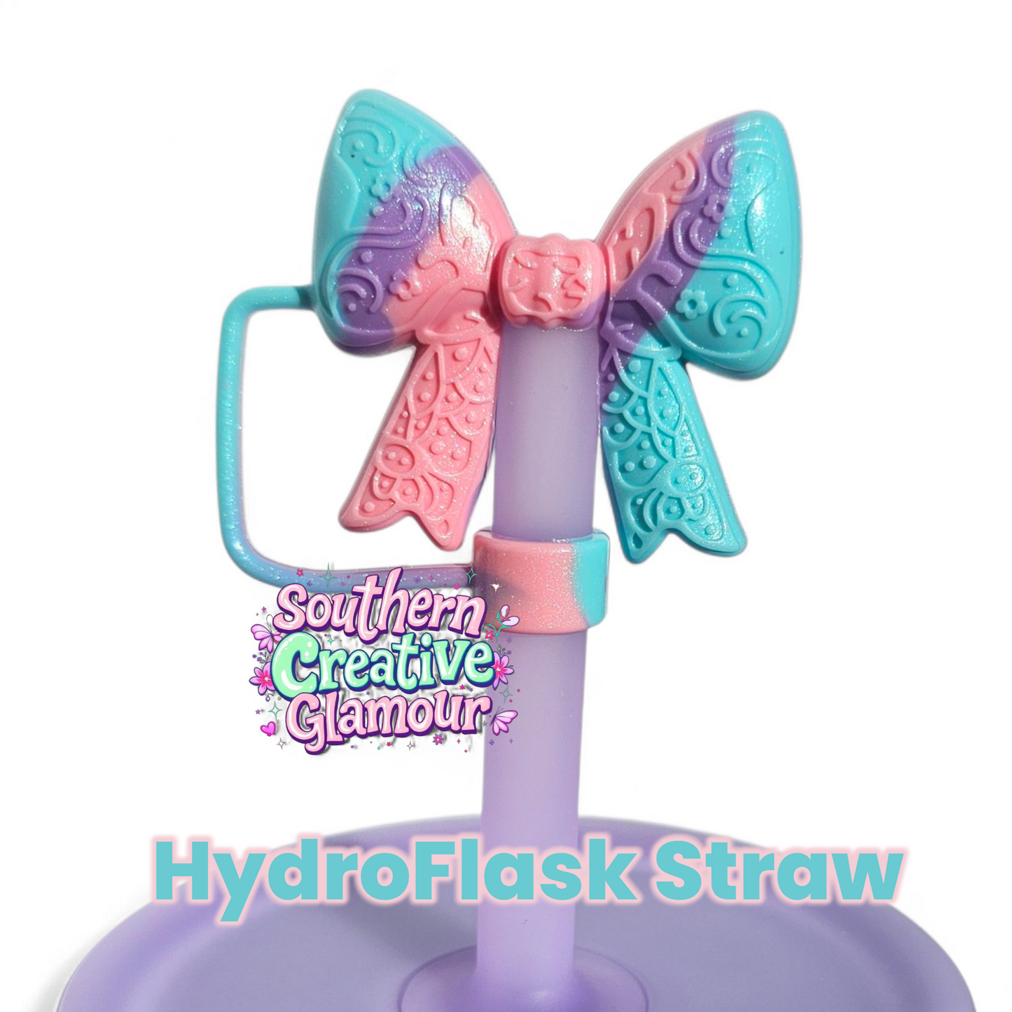 Paisley 3D Bow Silicone 10mm Straw Topper | Straw Cover by Southern Creative Glamour 