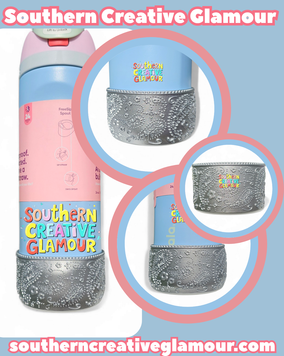 Paisley Silicone Tumbler Boot 24oz Owala fit demonstration. 