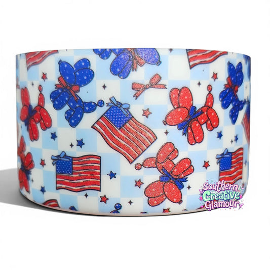 Patriotic Balloon Dog Silicone Tumbler Boot | Fits 20-40oz Tumblers
