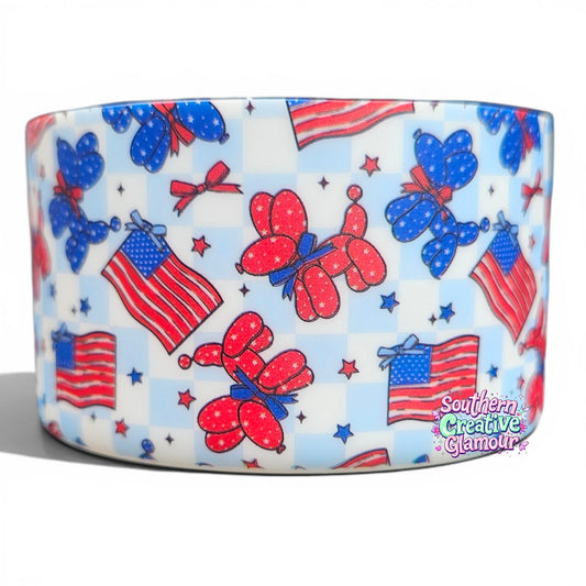 Patriotic Balloon Dog Silicone Tumbler Boot | Fits 20-40oz Tumblers