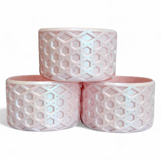 Petal Pink Shimmer Waffle Silicone Tumbler Boot | Fits 20-40oz Tumblers 