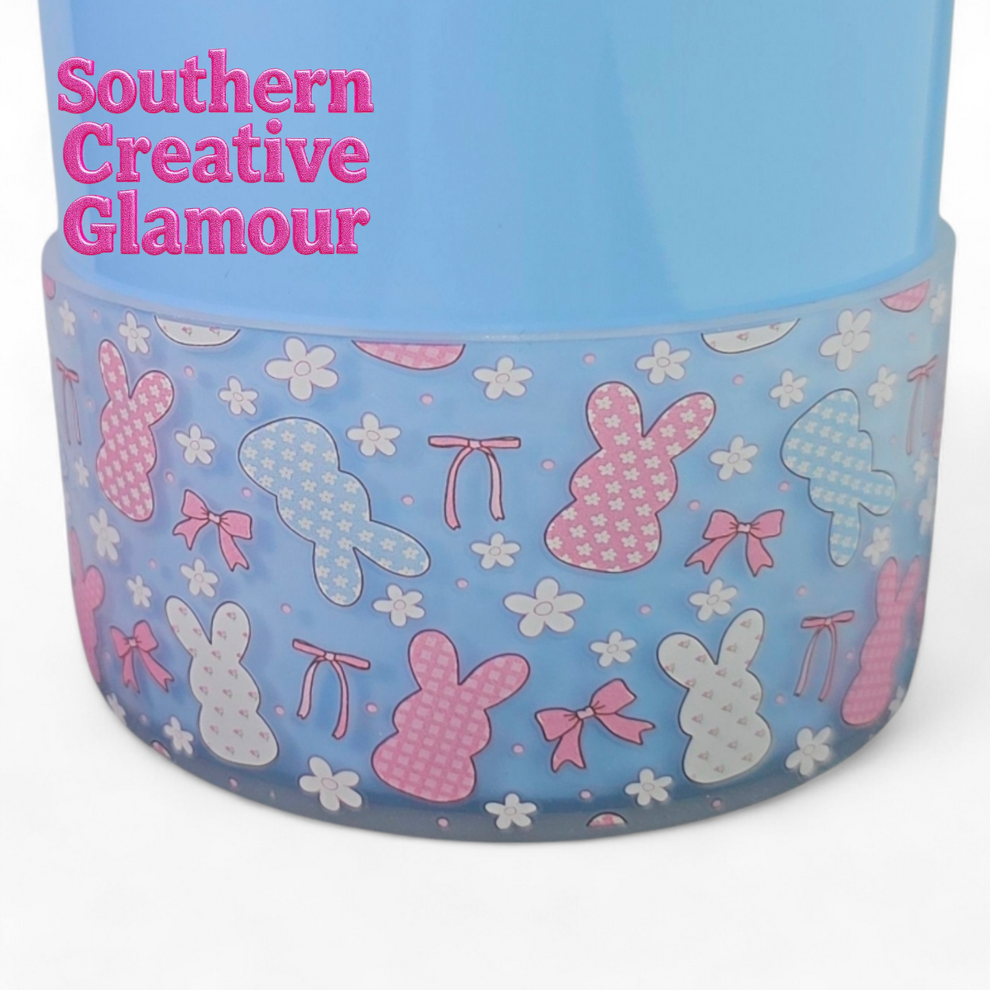 Easter Bunny and Bows Tumbler Boot | Pink & Blue