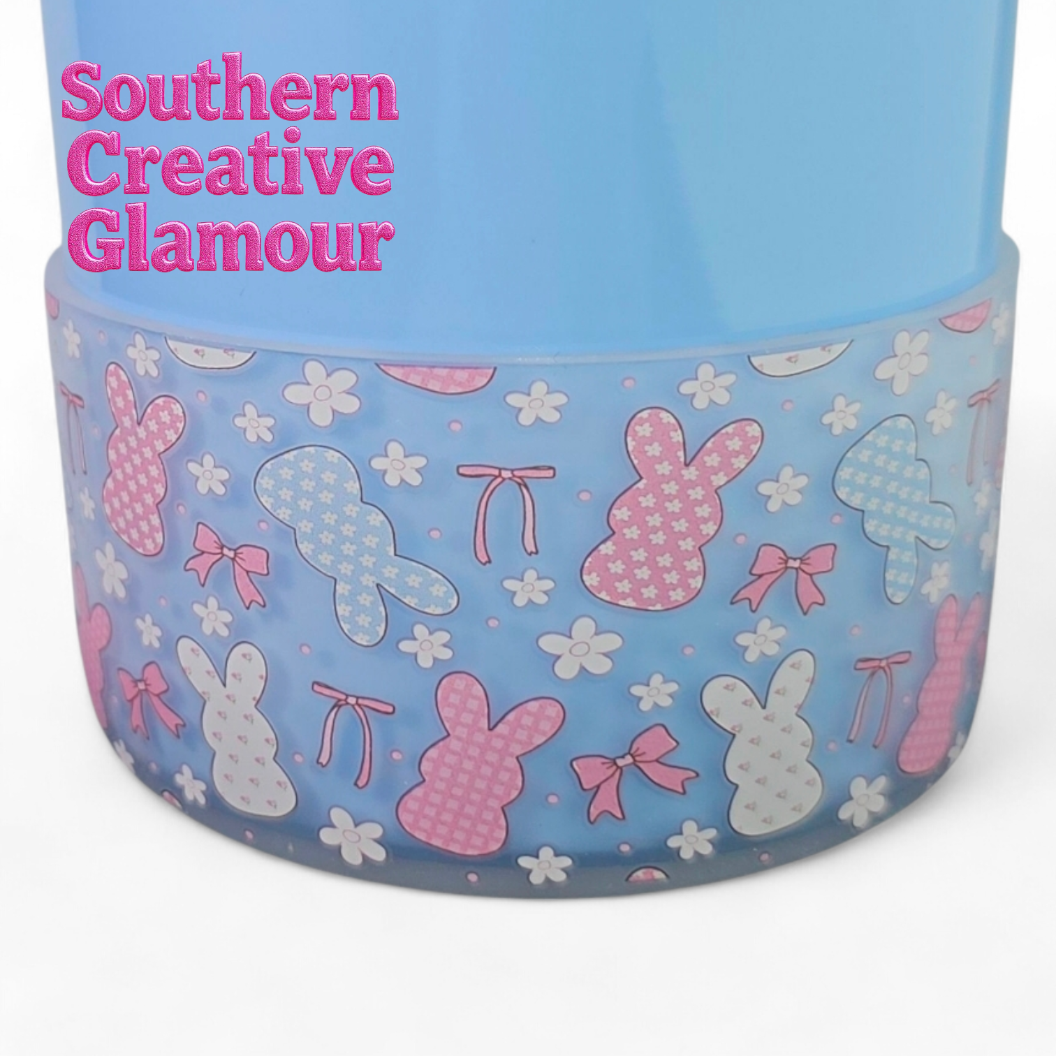 Easter Bunny and Bows Tumbler Boot | Pink & Blue