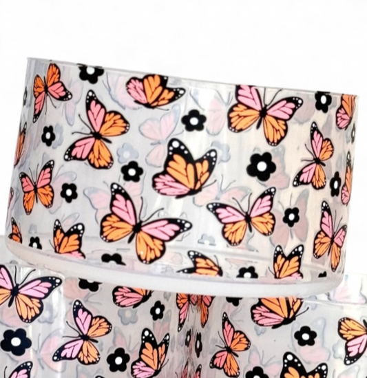 Clear Butterflies Silicone Tumbler Boot