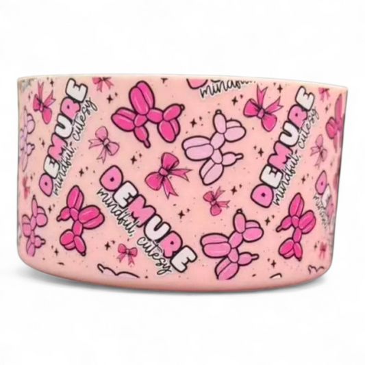 Demure Pink Balloon Dog & Bows Silicone Tumbler Boot