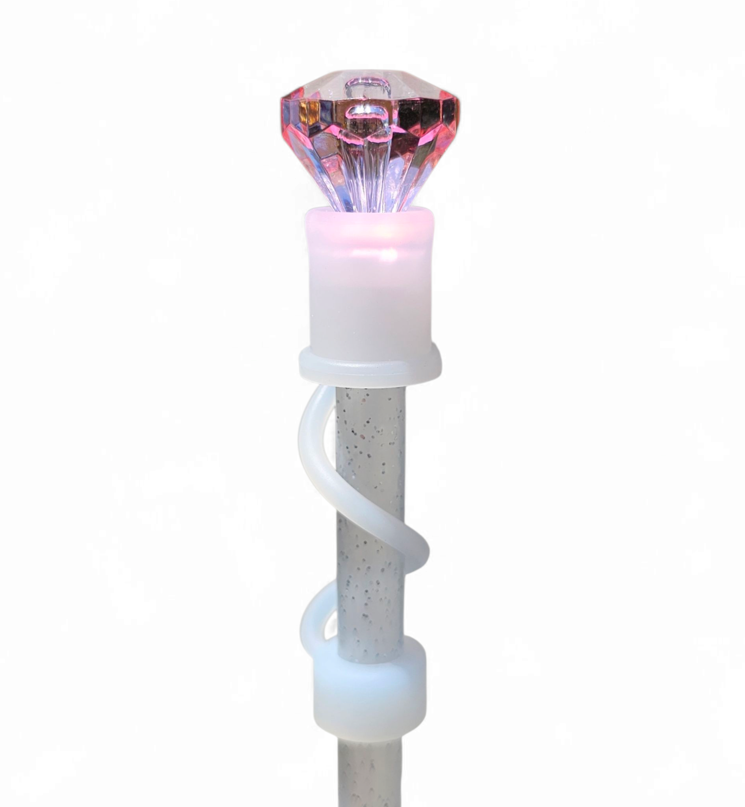 Pink Diamond  | Semi-transparent Silicone 3D Straw Topper