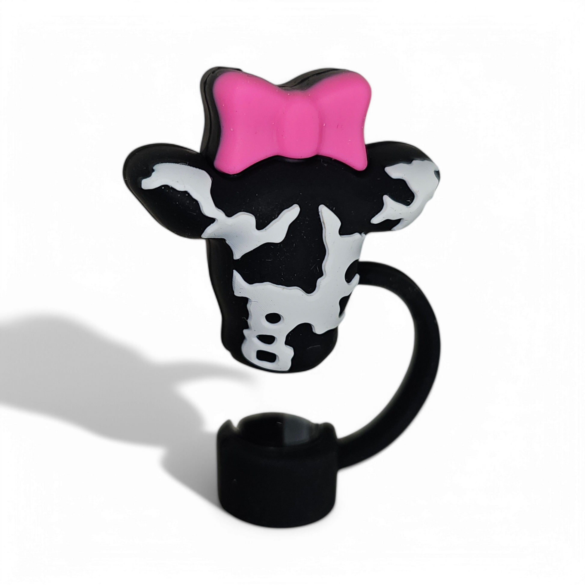 Cow Silicone Straw Topper  - Straw Cover  - Black, White, Pink by Southern Creative Glamour 