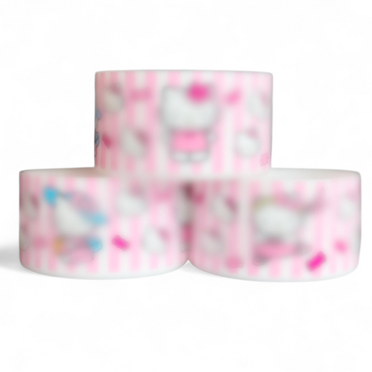 Pink Cute Kitty Silicone Tumbler Boot