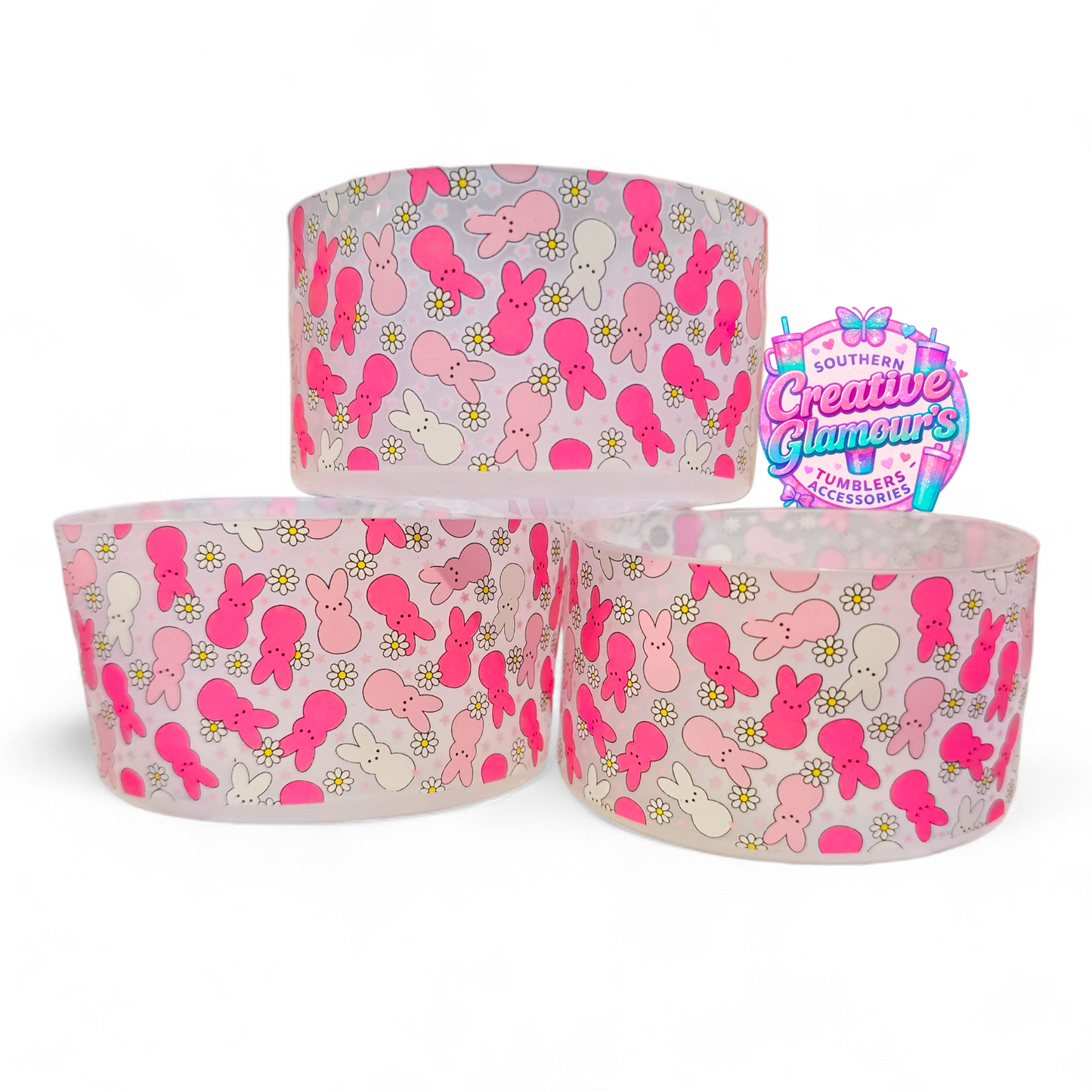 Pink Peeps Easter Bunny Silicone Tumbler Boot | Fits 20-40oz Tumblers
