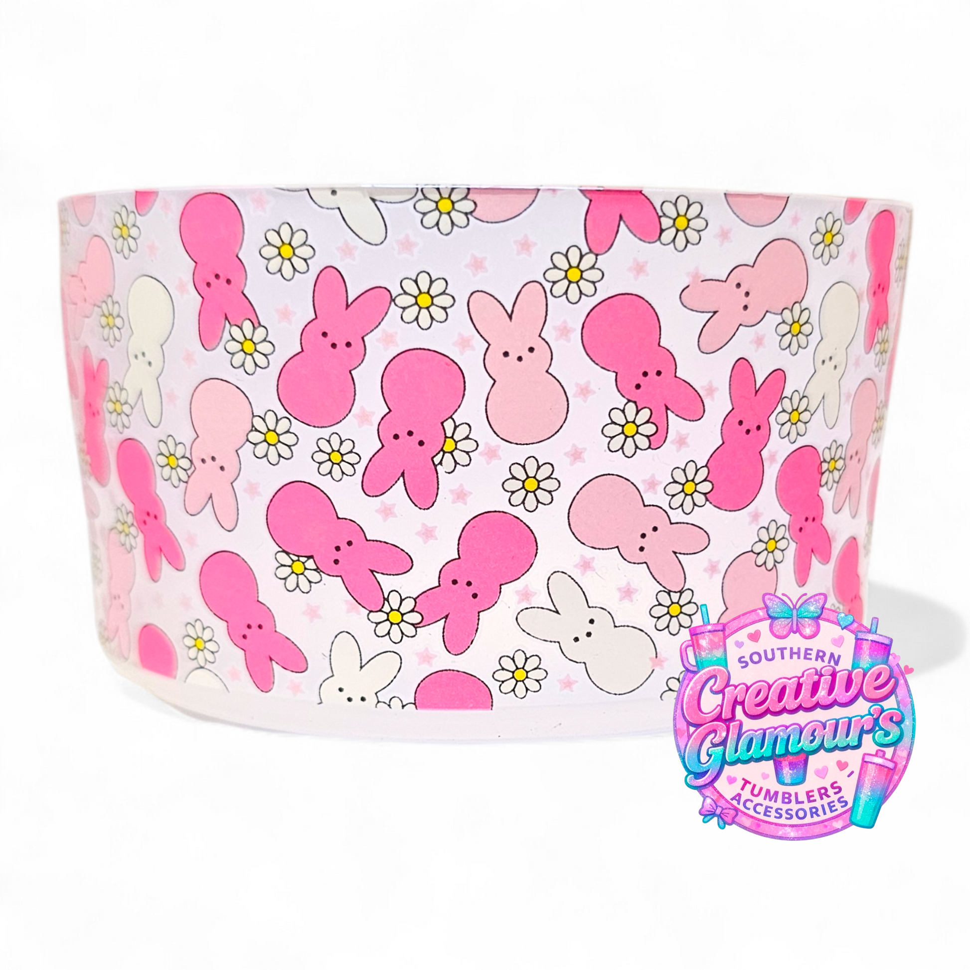 Pink Peeps Easter Bunny Silicone Tumbler Boot | Fits 20-40oz Tumblers