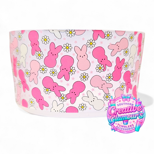 Pink Peeps Easter Bunny Silicone Tumbler Boot | Fits 20-40oz Tumblers