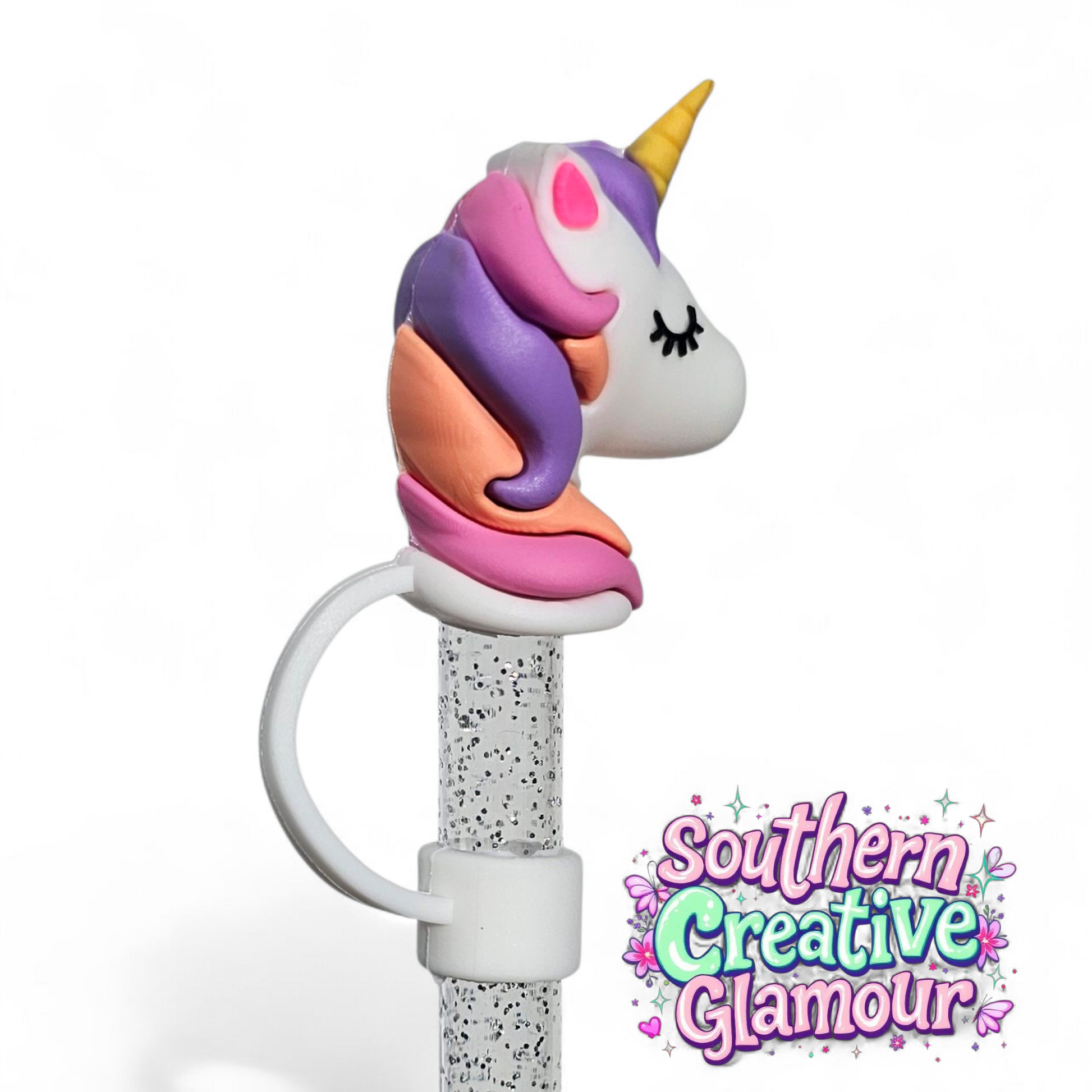 Unicorn 10mm Straw Topper | Straw Cover by Southern Creative Glamour 