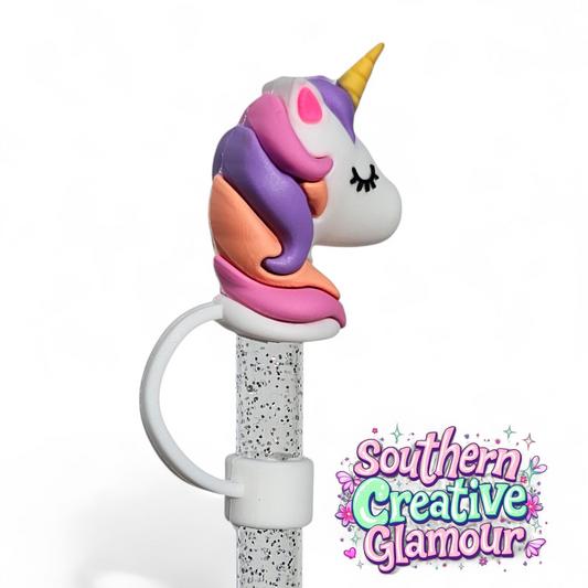 Unicorn 10mm Straw Topper | Straw Cover by Southern Creative Glamour 