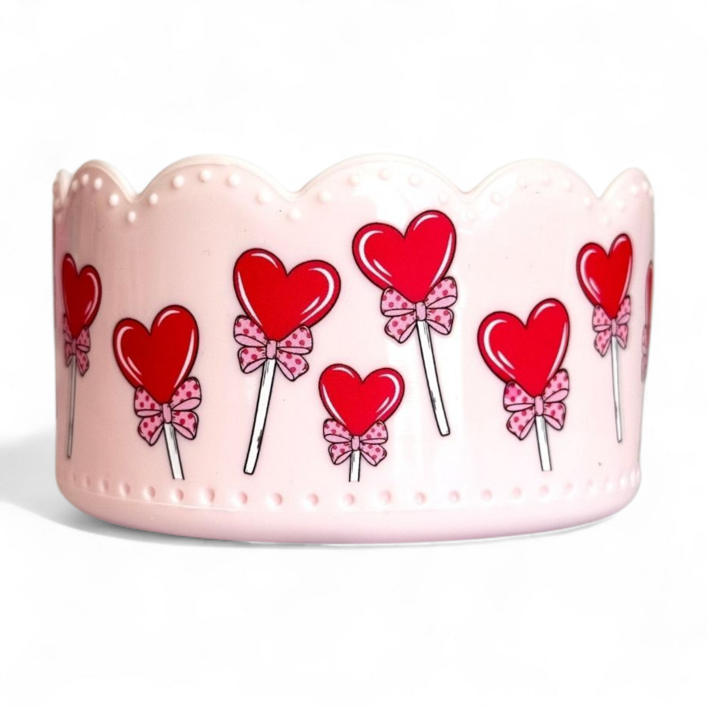 Heart Lollipop Scallop Tumbler Boot -fits 20-40oz