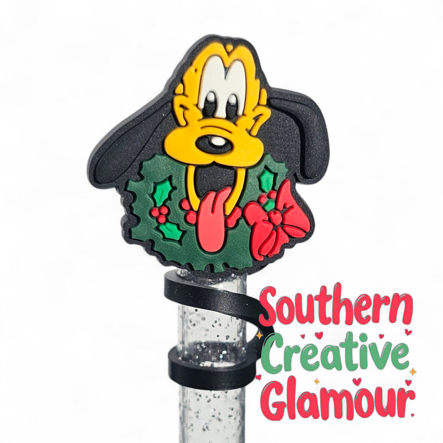 Christmas Friends Pluto Inspired 10mm Silicone Straw Toppers | Straw Covers by Southern Creative Glamour 