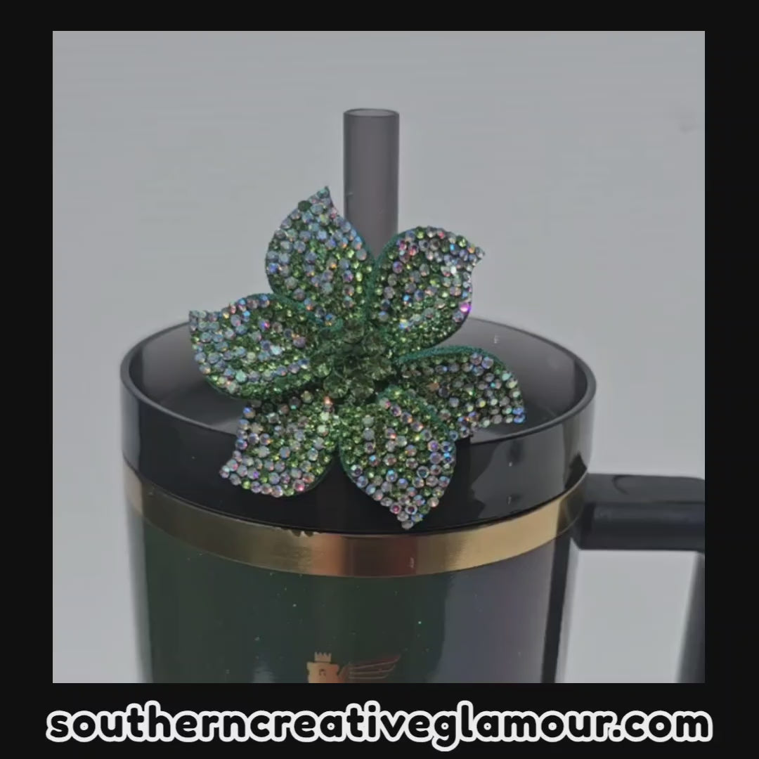 Wicked Green Diamond Flower Tumbler Charm by Southern Creative Glamour 