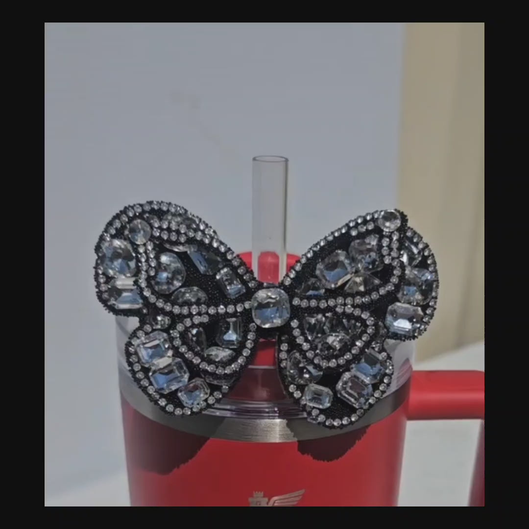 Black Diamond Butterfly Tumbler Charm by Southern Creative Glamour 