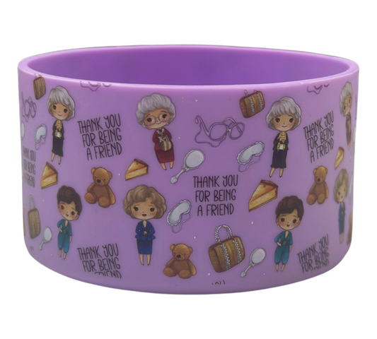 Purple Golden Girls Silicone Tumbler Boot 
