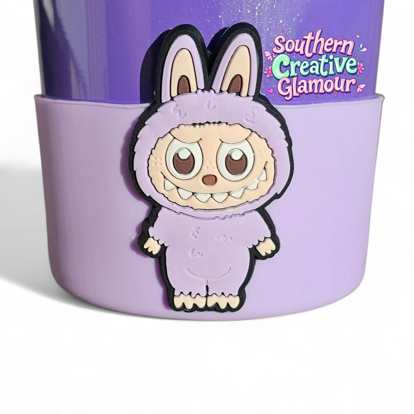 Purple Labubu Silicone Tumbler Boot by Southern Creative Glamour 