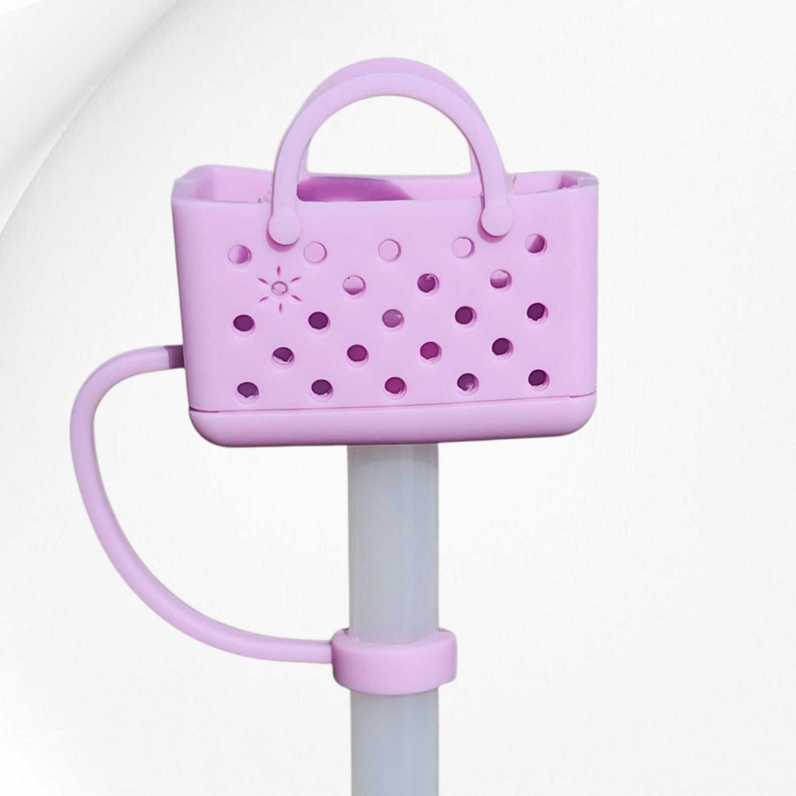Purple Bogg Bag inspired 3D Silicone Straw Topper 