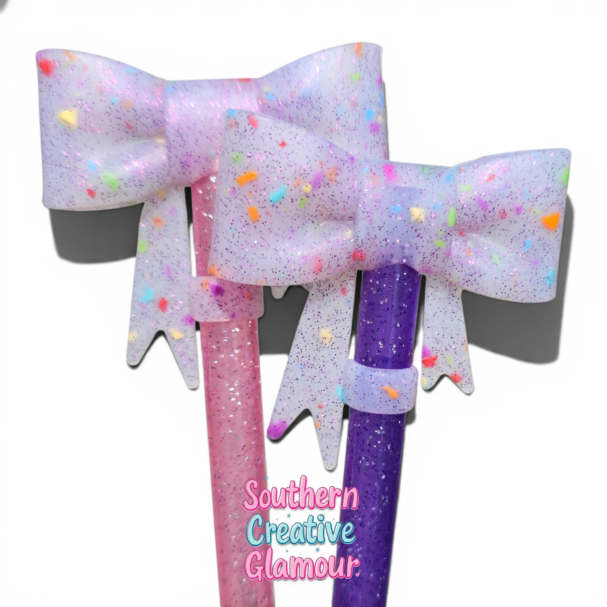 Purple Confetti Bow Straw Topper by Southern CreativeGlamour| Fits 10mm Straws