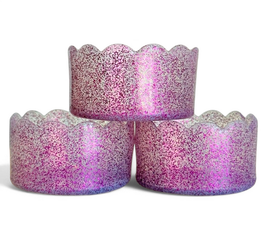 Purple Glitter Scalloped Tumbler Boot