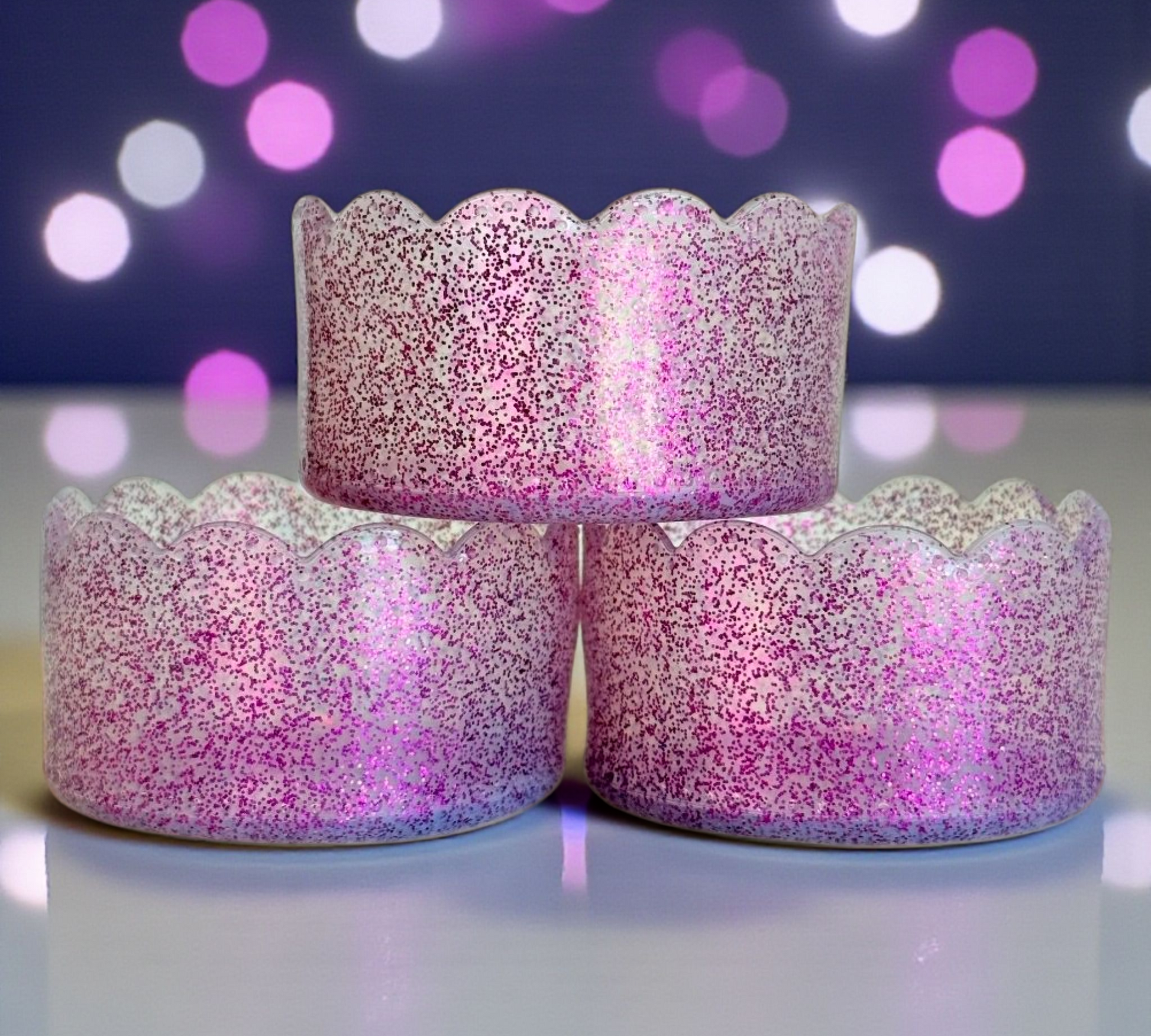 Purple Glitter Scalloped Tumbler Boot