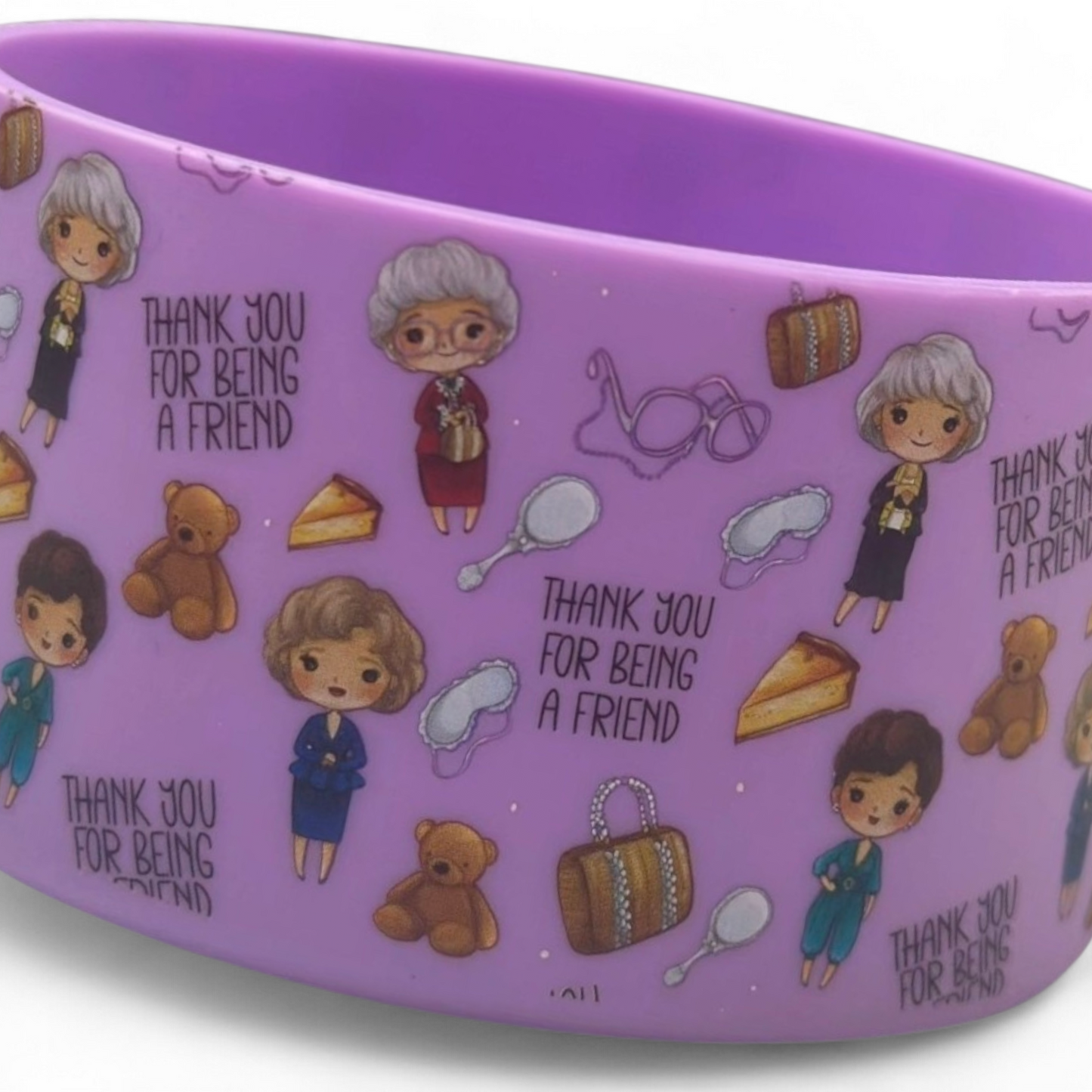 Purple Golden Girls Silicone Tumbler Boot