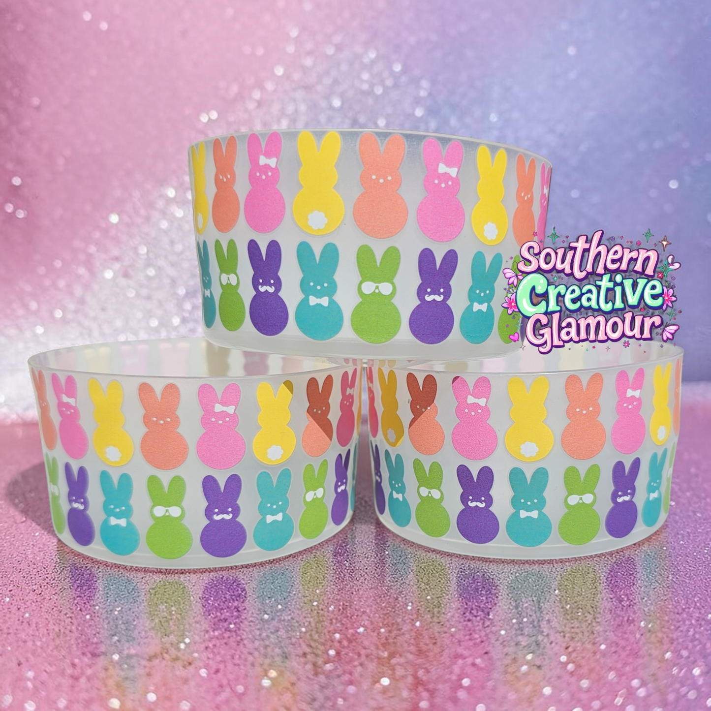 Rainbow Easter Peeps Silicone Tumbler Boot | Fits 20-40oz Tumblers