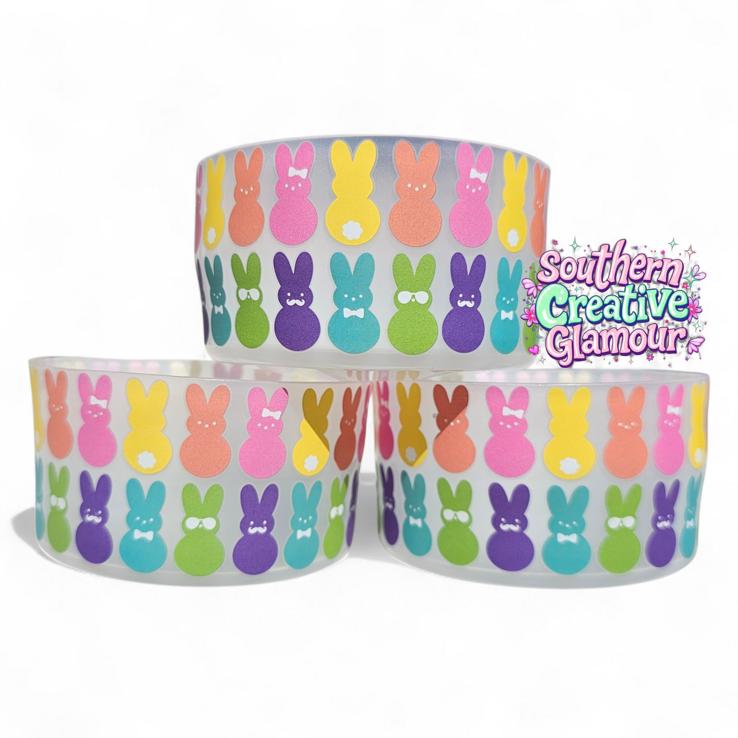 Rainbow Easter Peeps Silicone Tumbler Boot | Fits 20-40oz Tumblers