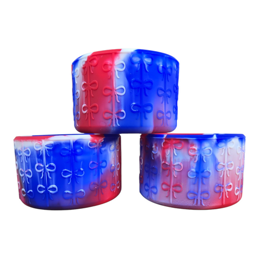 Bows Silicone Tumbler Boot - Red & Blue 
