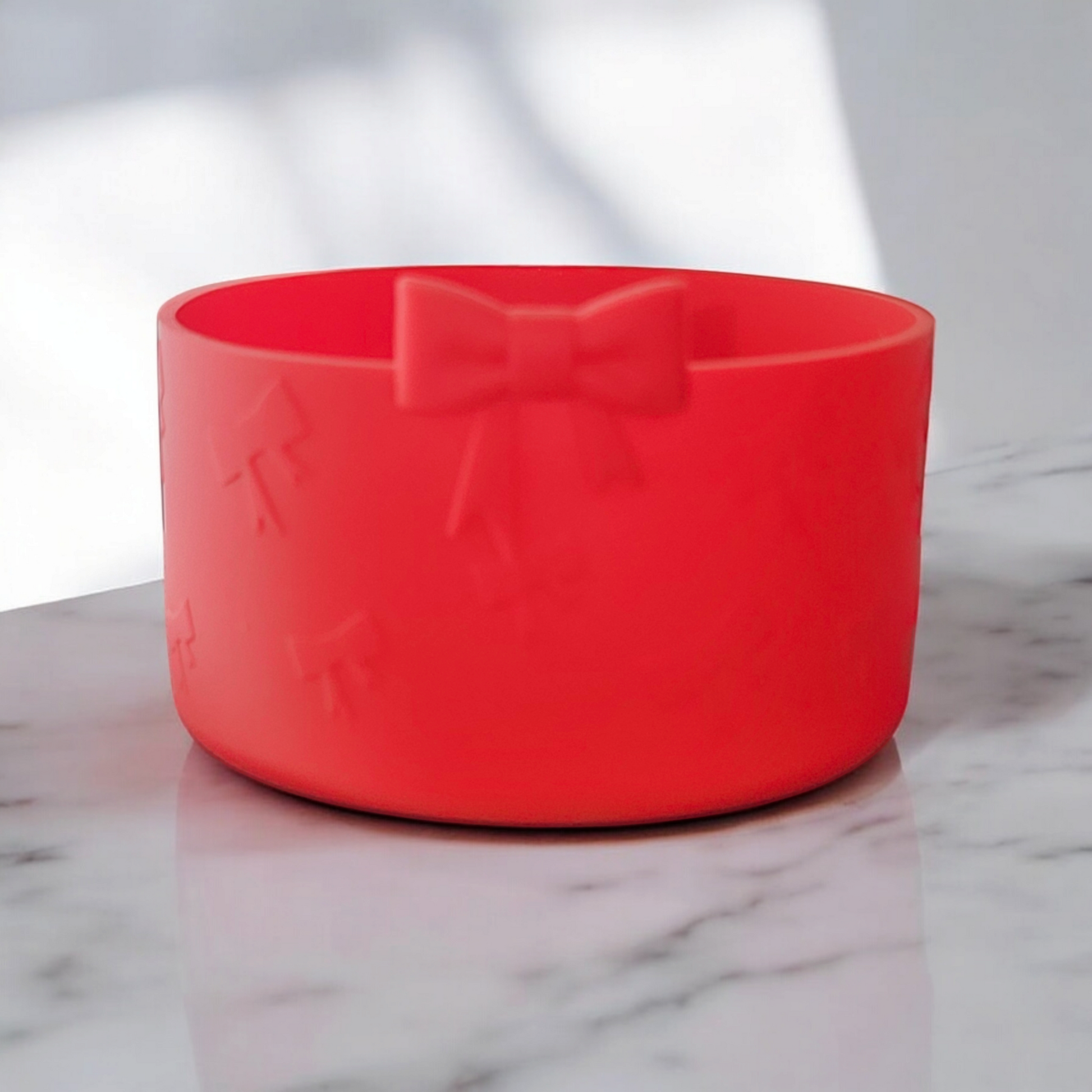 Red Ribbon Bows Textured Silicone Tumbler Boot. Fits 32oz-40oz Tumblers by Southern Creative Glamour 