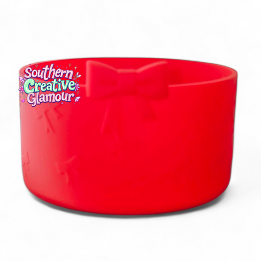 Red Bow Silicone Tumbler Boot 