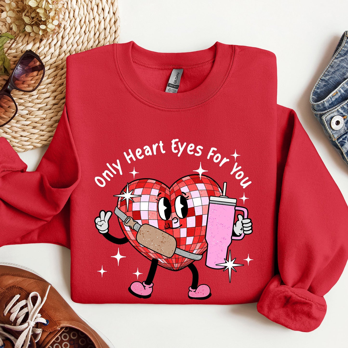 Only Heart Eyes For You Disco Heart Tumbler Lover Valentine Sweatshirt